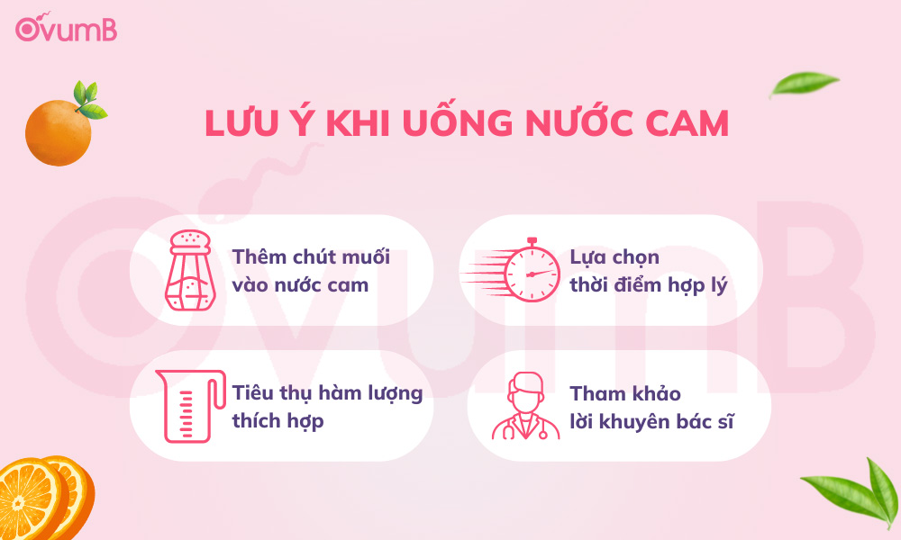 Những lưu ý khi uống nước cam trước khi sinh con trai