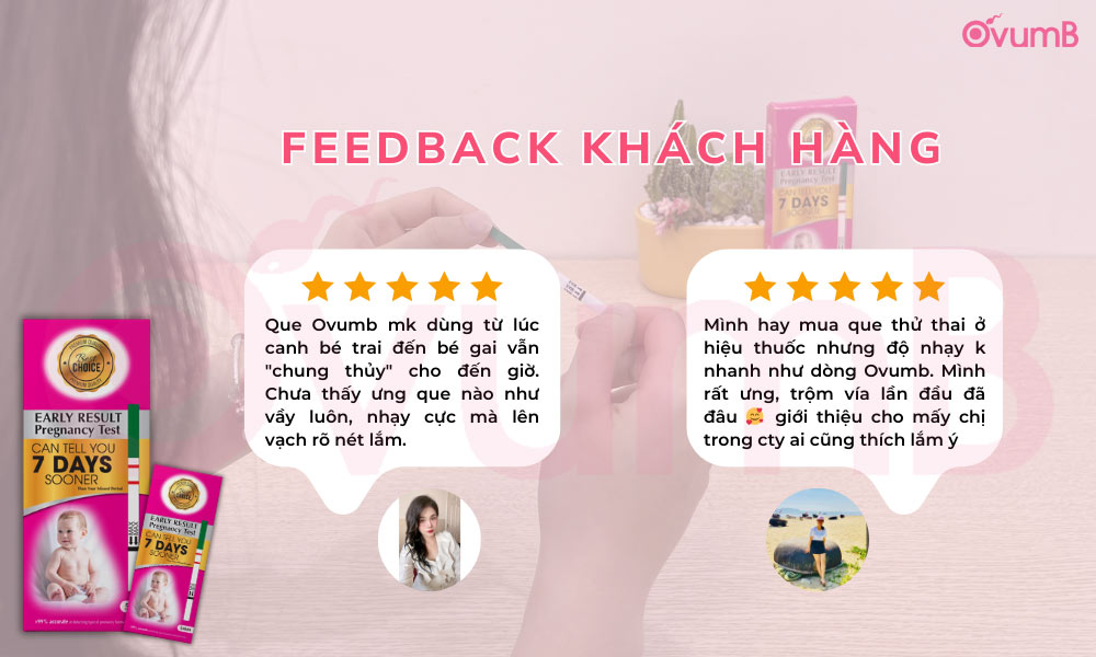 feedback khách về que thử thai sớm Ovumb