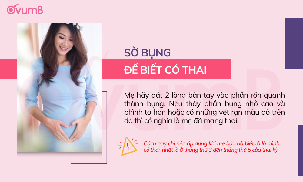 sờ bụng để biết có thai