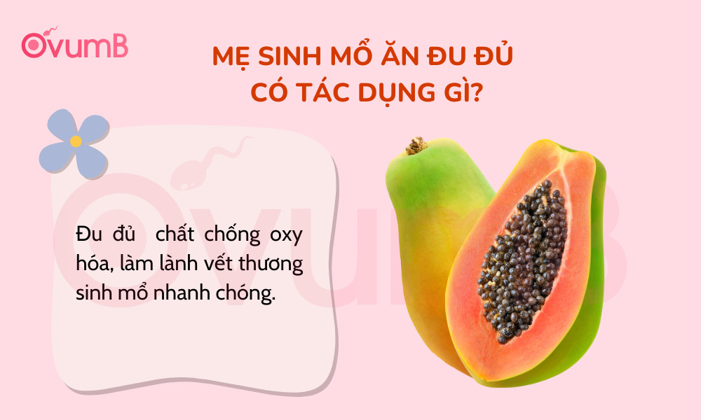Mẹ sau sinh mổ ăn đu đủ giúp làm lành vết thương nhanh