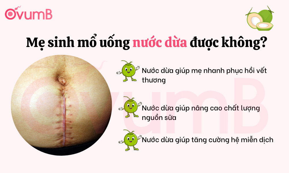 Mẹ sau sinh mổ hoàn toàn có thể uống được nước dừa