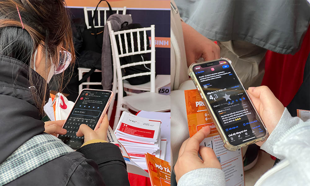 Các bạn sinh viên đưa ra những đánh giá nhận xét về App OvumB 