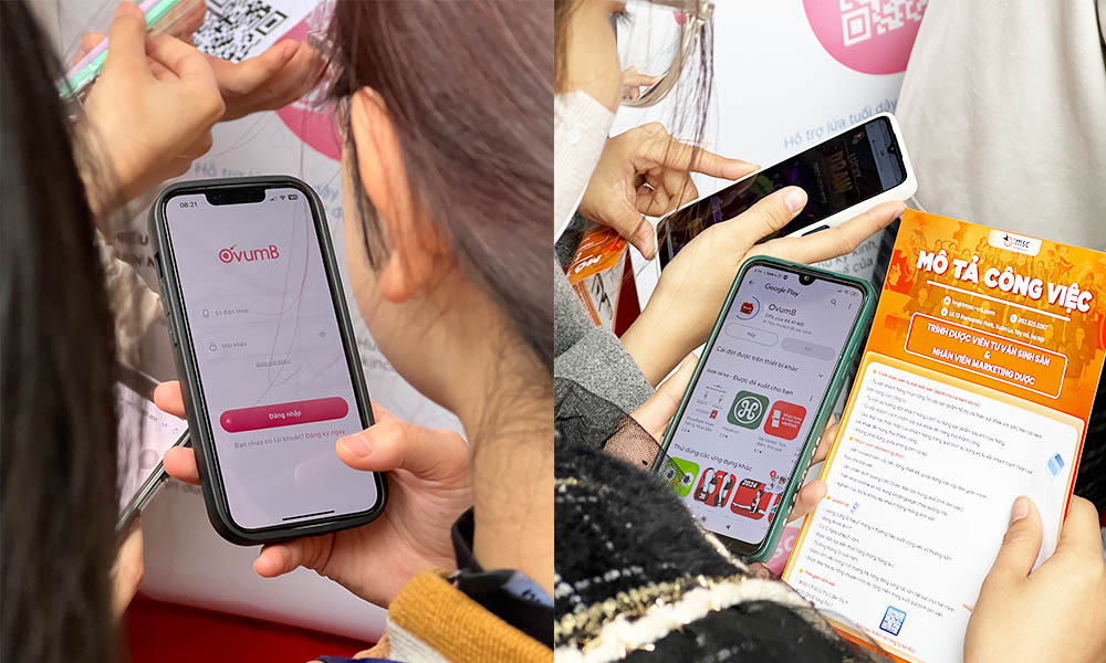 Các bạn sinh viên Y dược nhiệt tình, hào hững với App OvumB