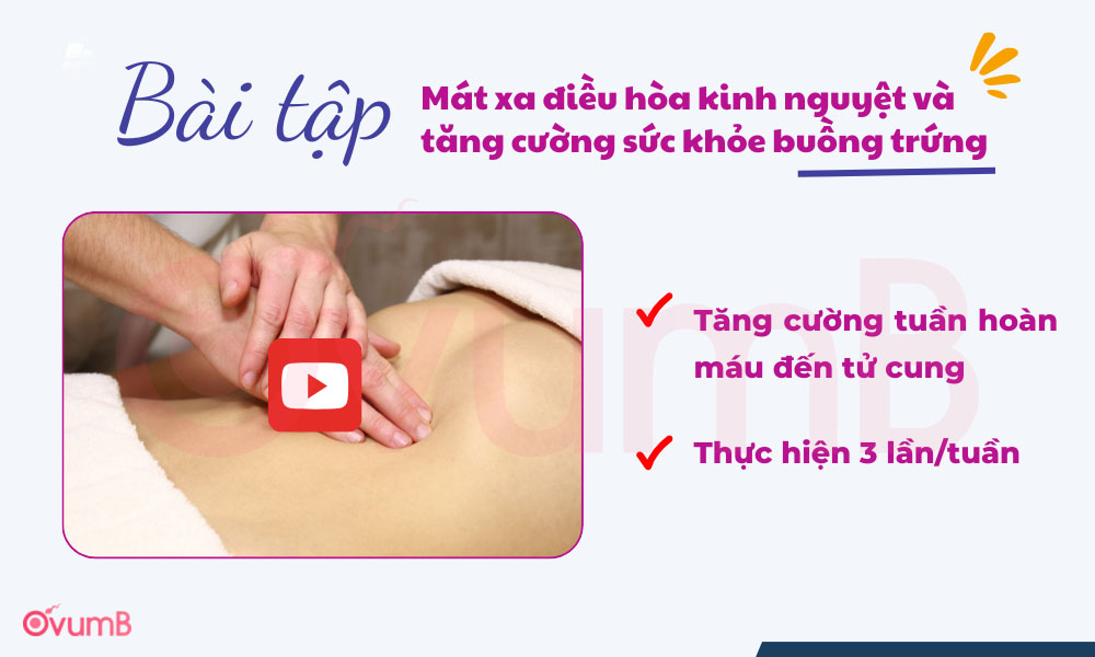 Bài tập mát xa điều hòa kinh nguyệt và tăng cường sức khỏe buồng trứng